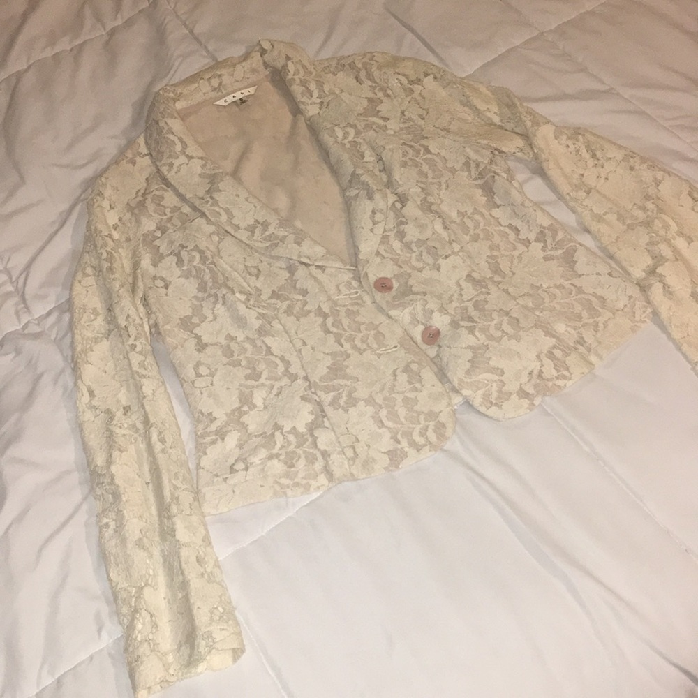 Cream Lace Blazer